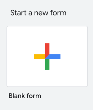 Google Forms new form screenshot